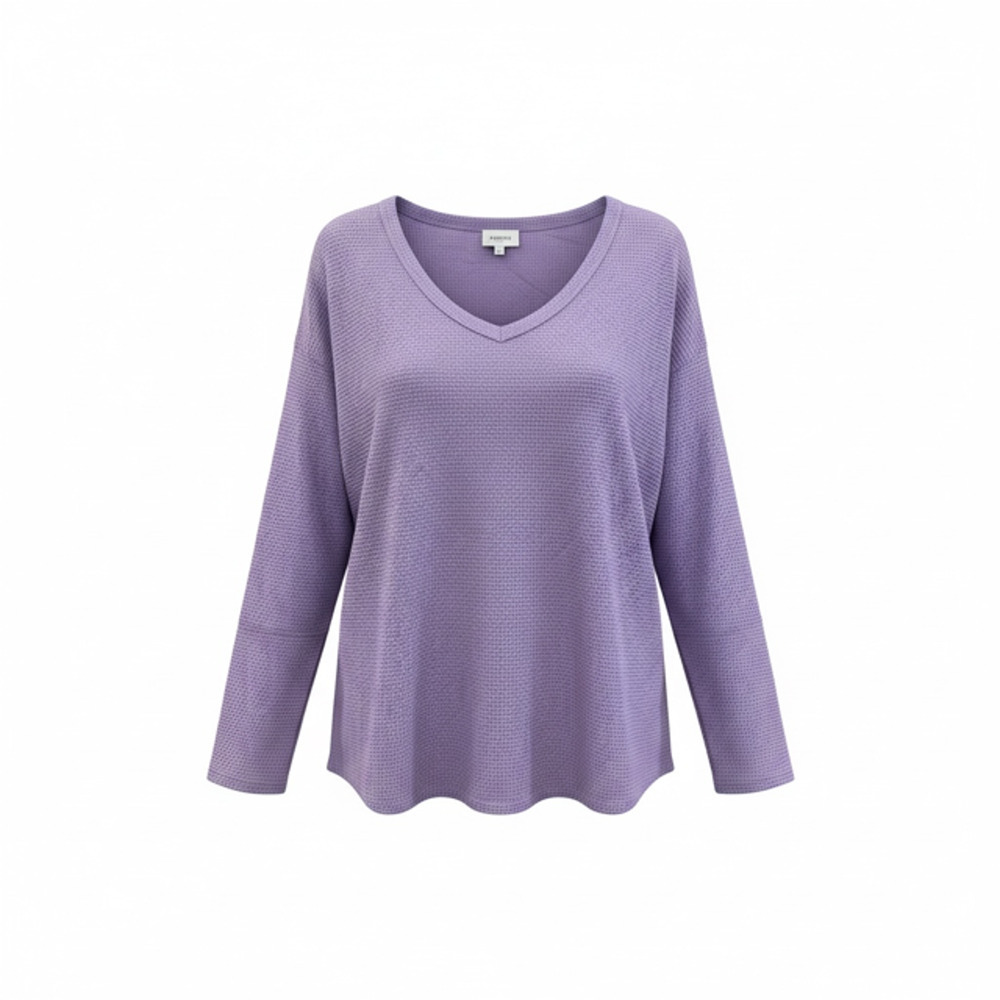 Andree by UNIT - Lavender Waffle Long Sleeve Top - 3X - Picture 2 of 5